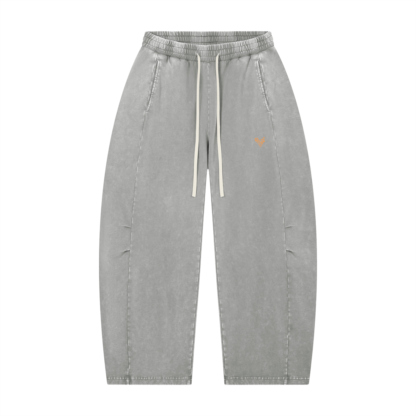 Unisex Mineral Wash Barrel Leg Pants