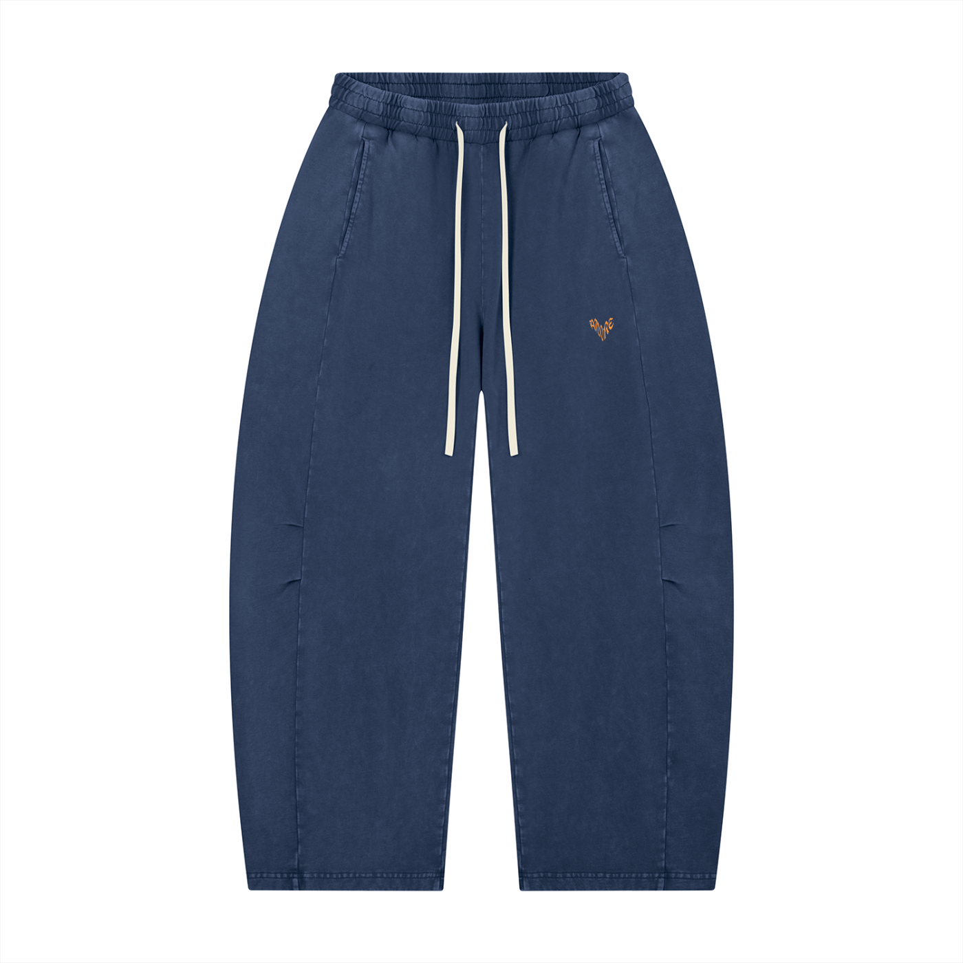 Unisex Mineral Wash Barrel Leg Pants