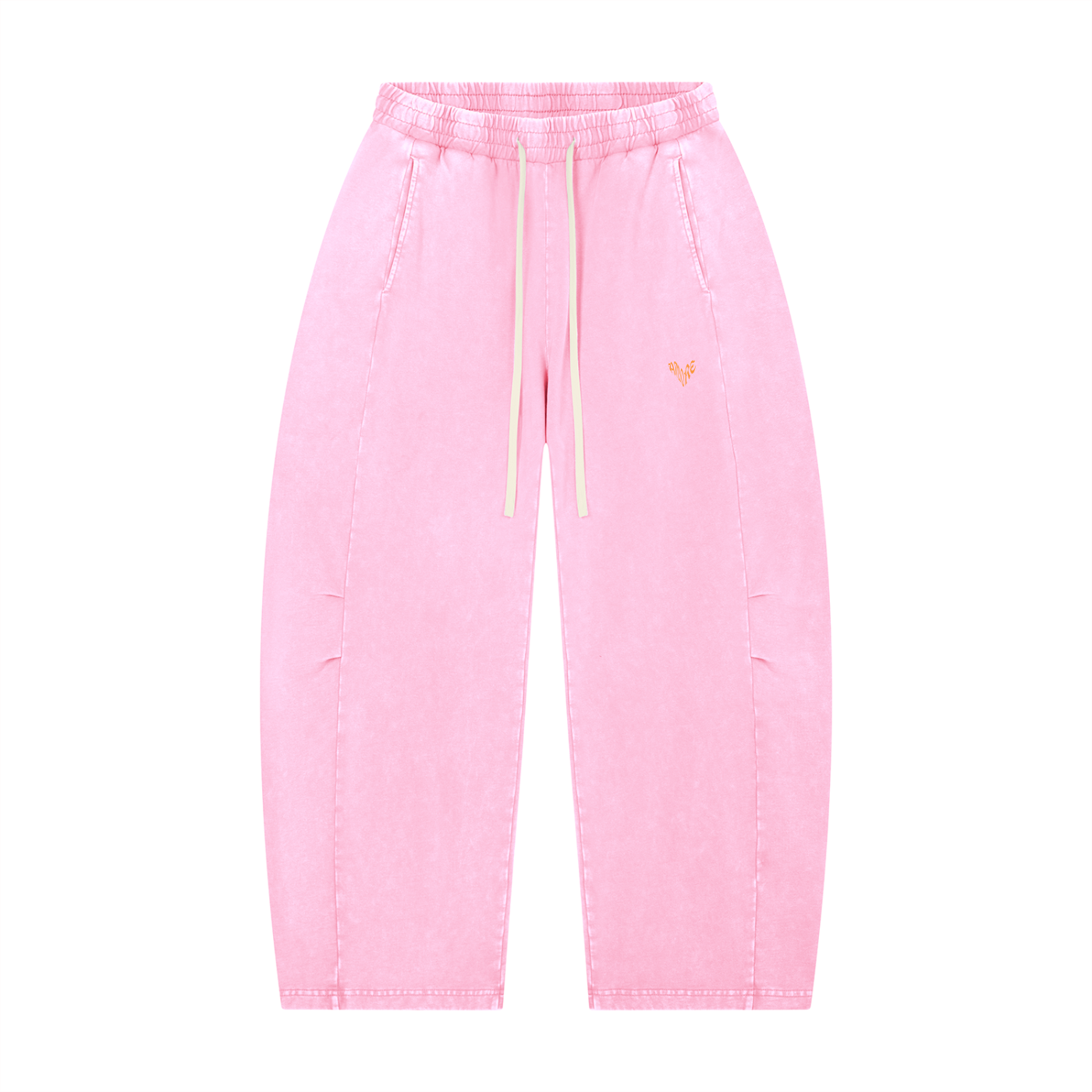Unisex Mineral Wash Barrel Leg Pants