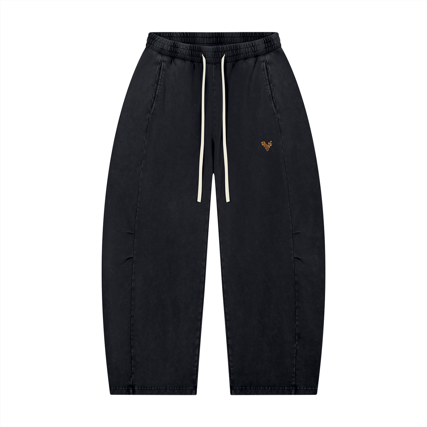 Unisex Mineral Wash Barrel Leg Pants